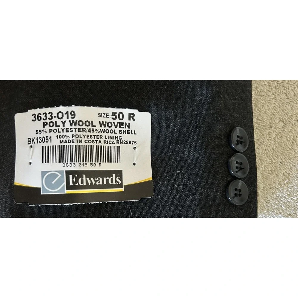 Edward Men's New 50R Charcoal Redwood and Ross Signature Suit Jacket